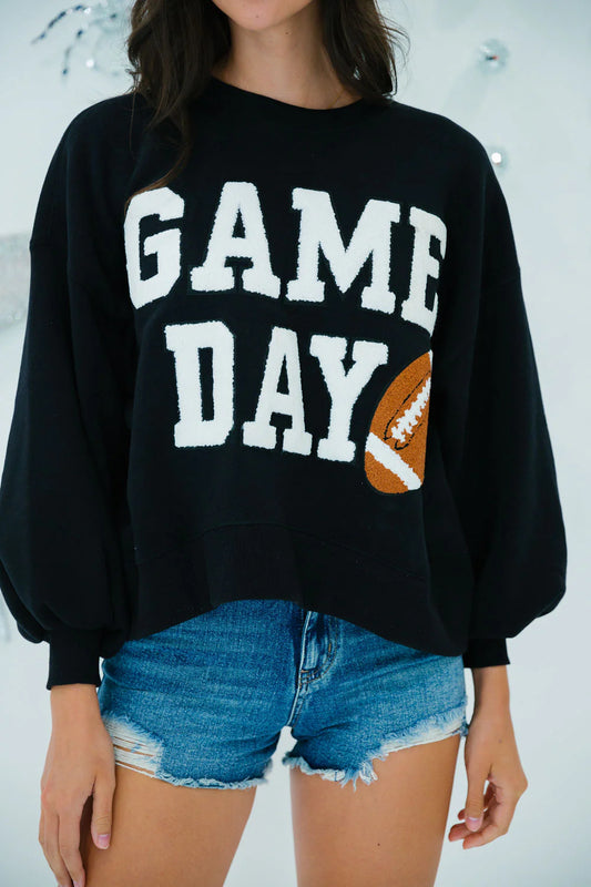 Kickoff Time Game Day Patch Pullover Top