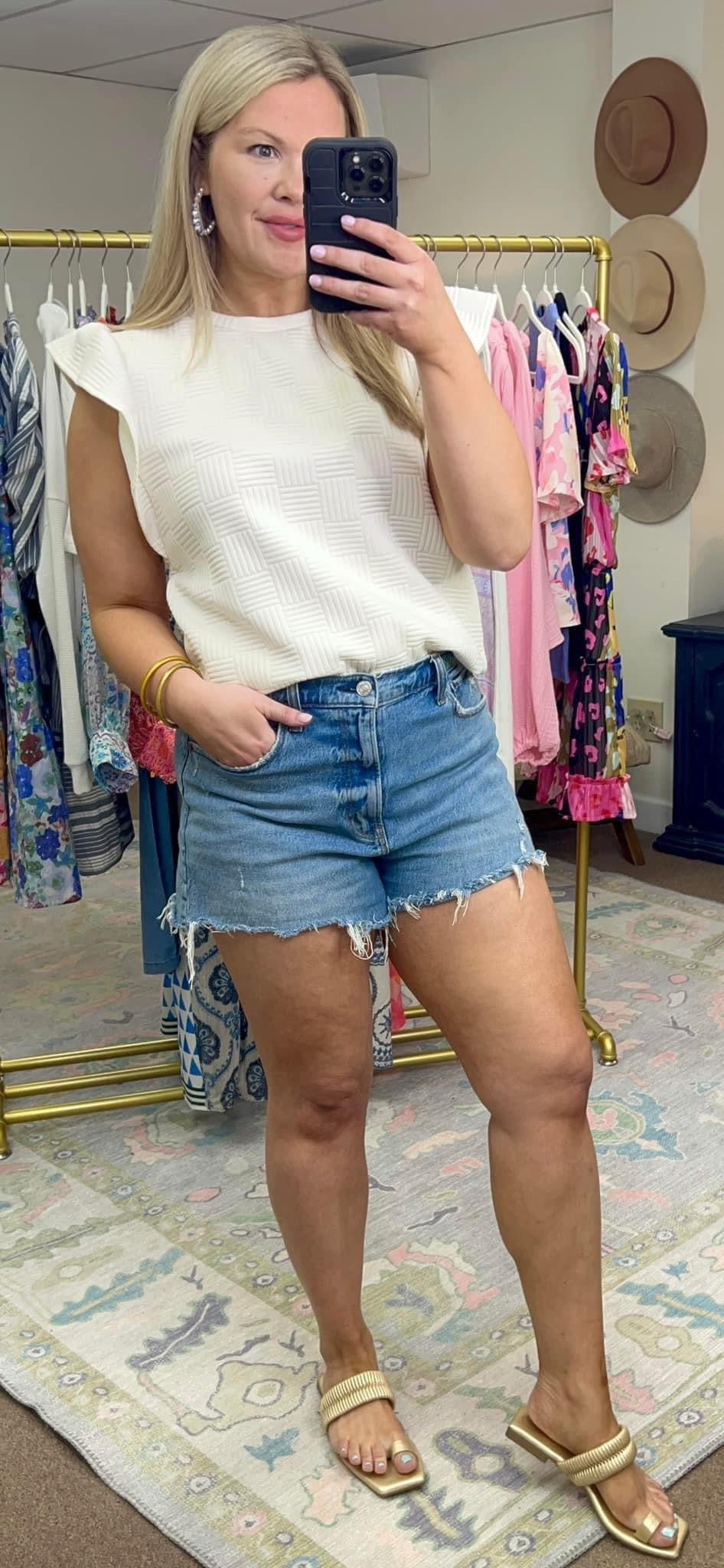 **MORE COLORS** Road Tripping Textured Ruffle Two Piece Short Set