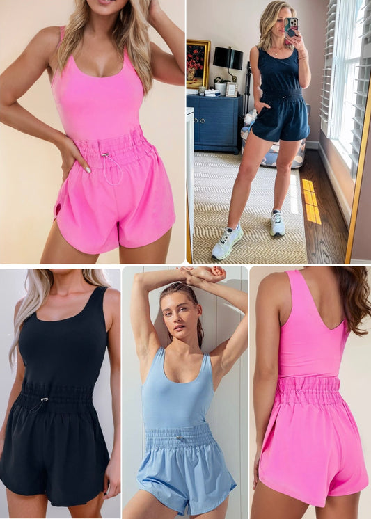 **MORE COLORS** Trust the Process Cinched Waist Athleisure Romper
