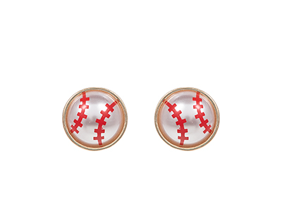 Baseball Pearl Stud Earrings