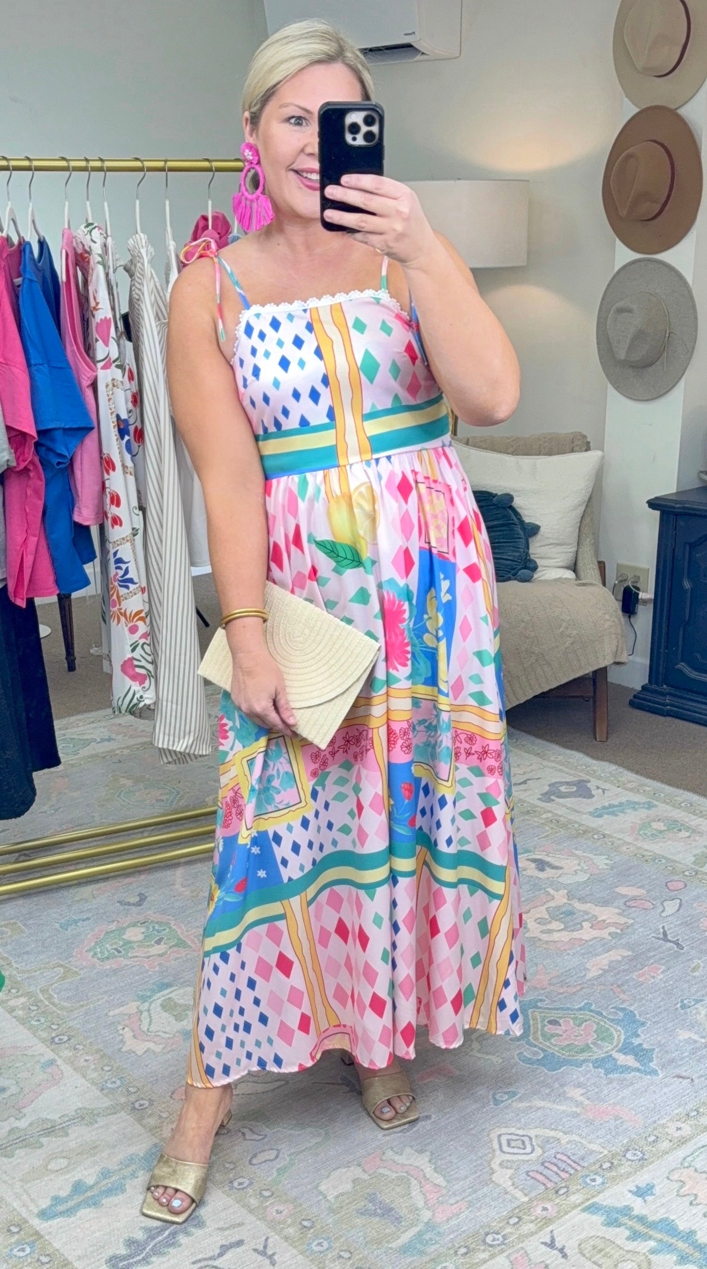 Carefree Feels Print Midi Dress