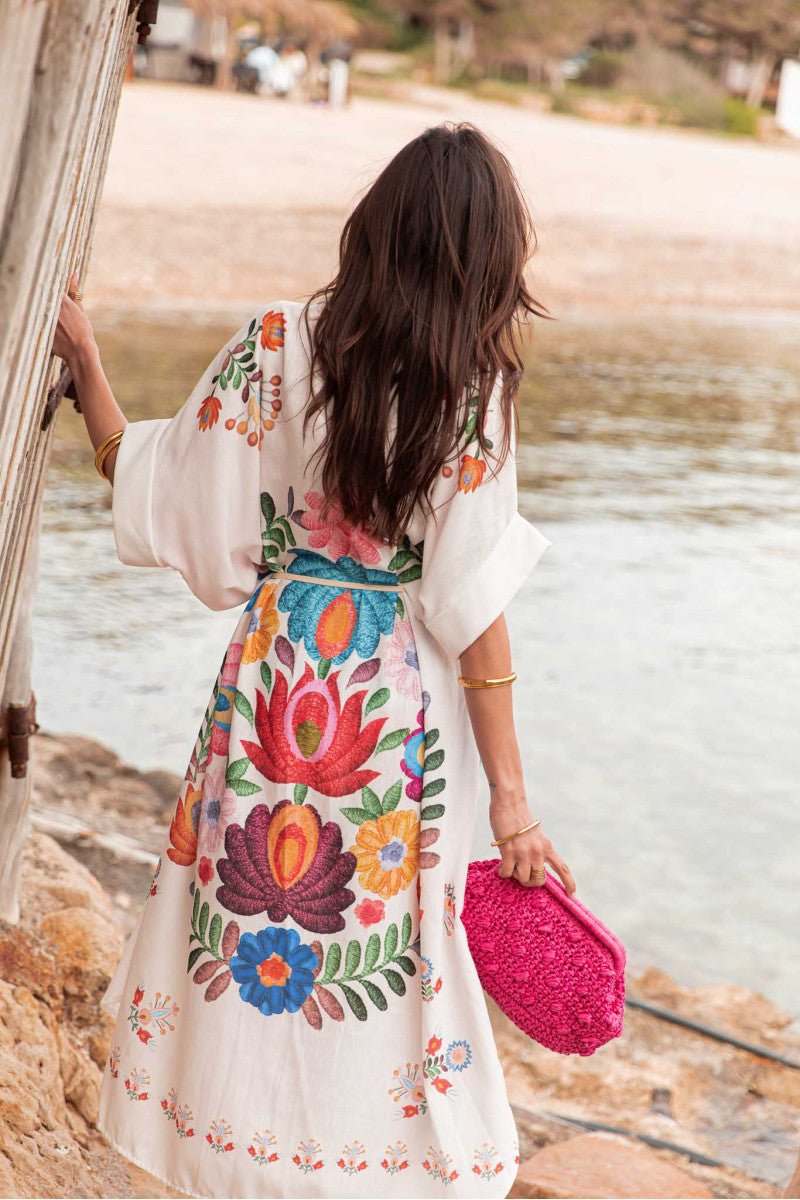 Maldives Motif Print Shirt Dress