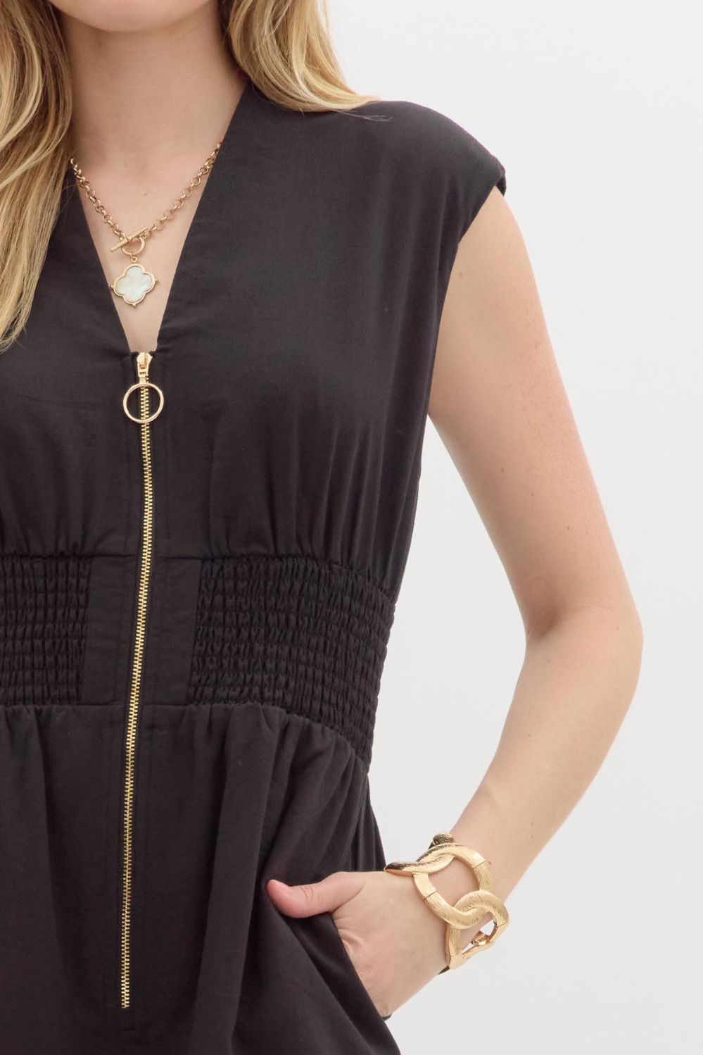 Night Out Wide Leg Zip Jumpsuit