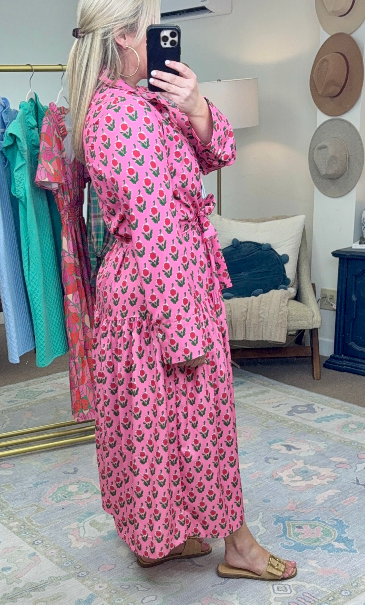 Small Town Sweetheart Pink Print Dress