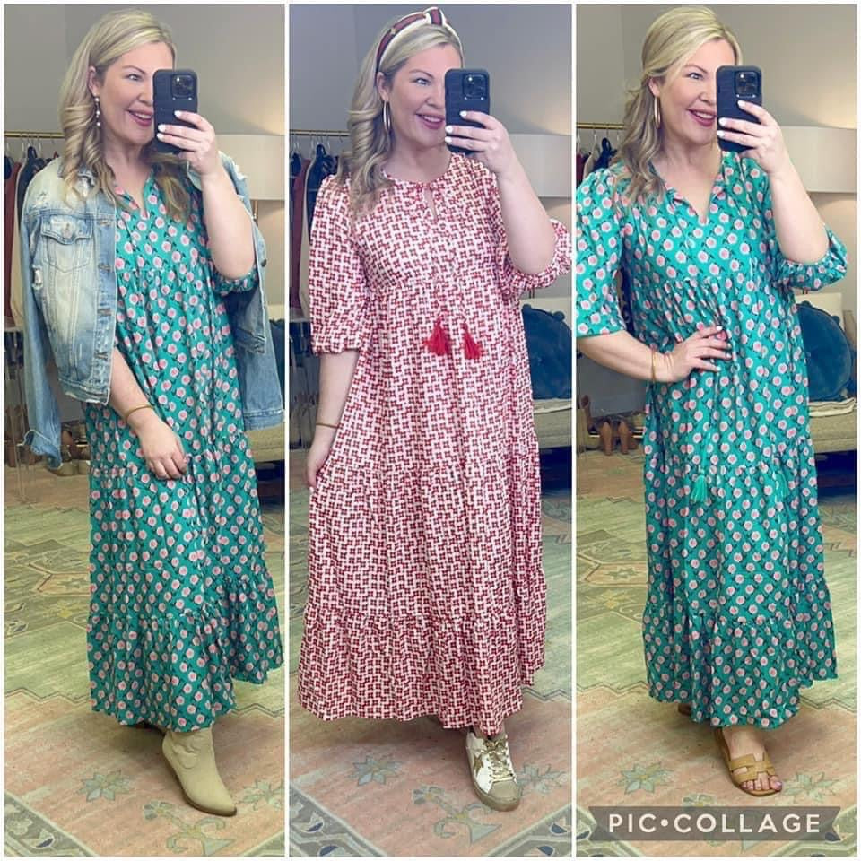Wild Hearts Print Tiered Maxi Dress