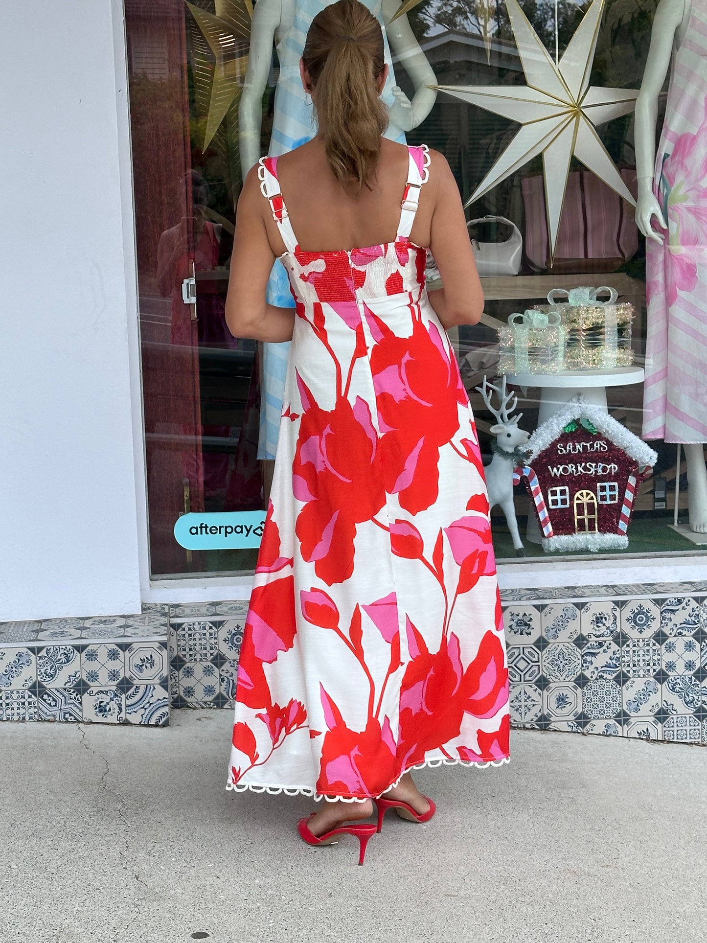 Flower Hour Print Maxi Dress
