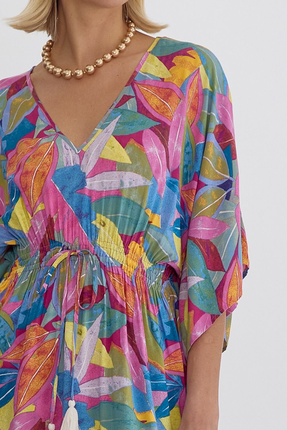 Island Time Print Batwing Dress