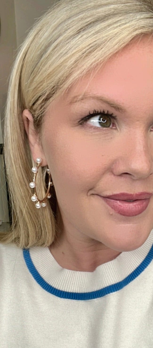 Give It A Pearl Hoop Earrings