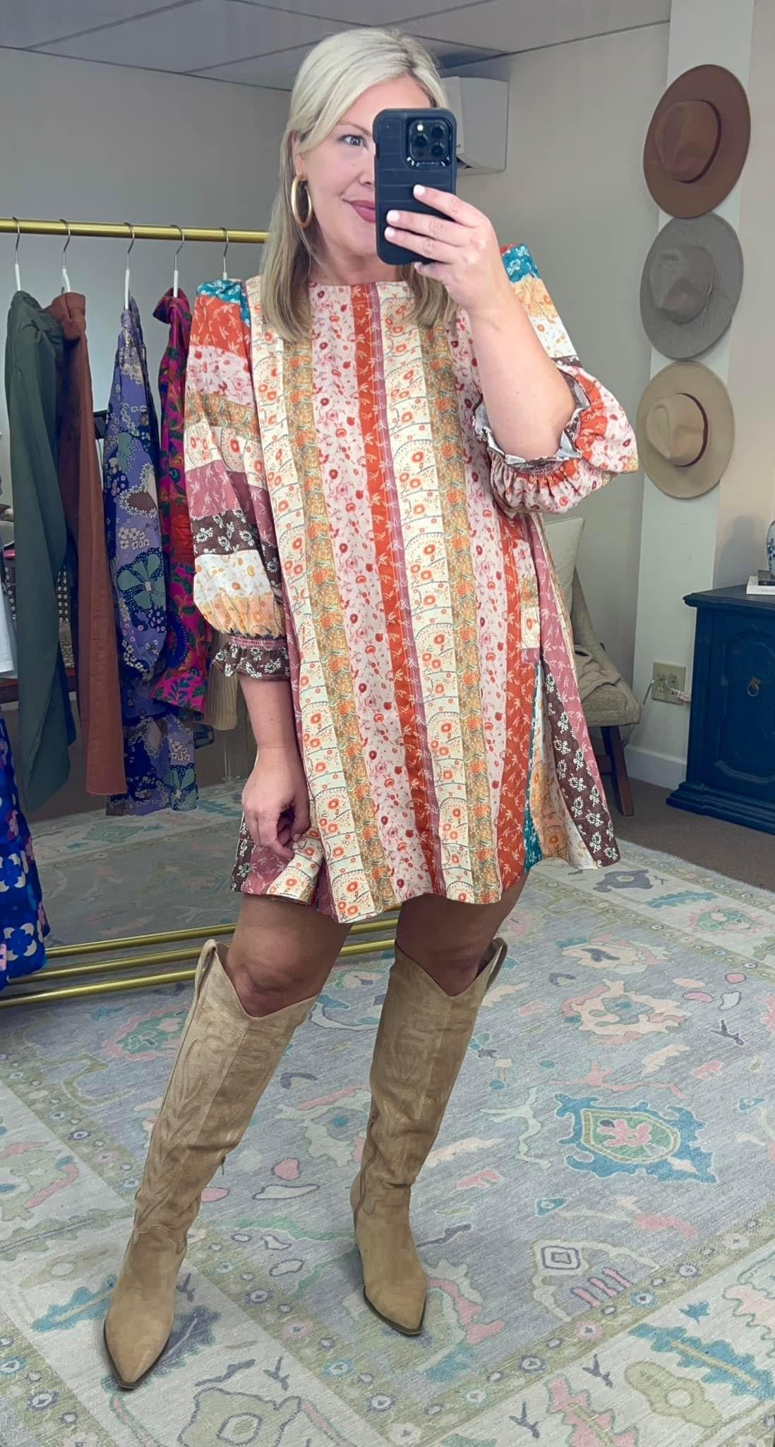 Free Spirited Multi Print Dress