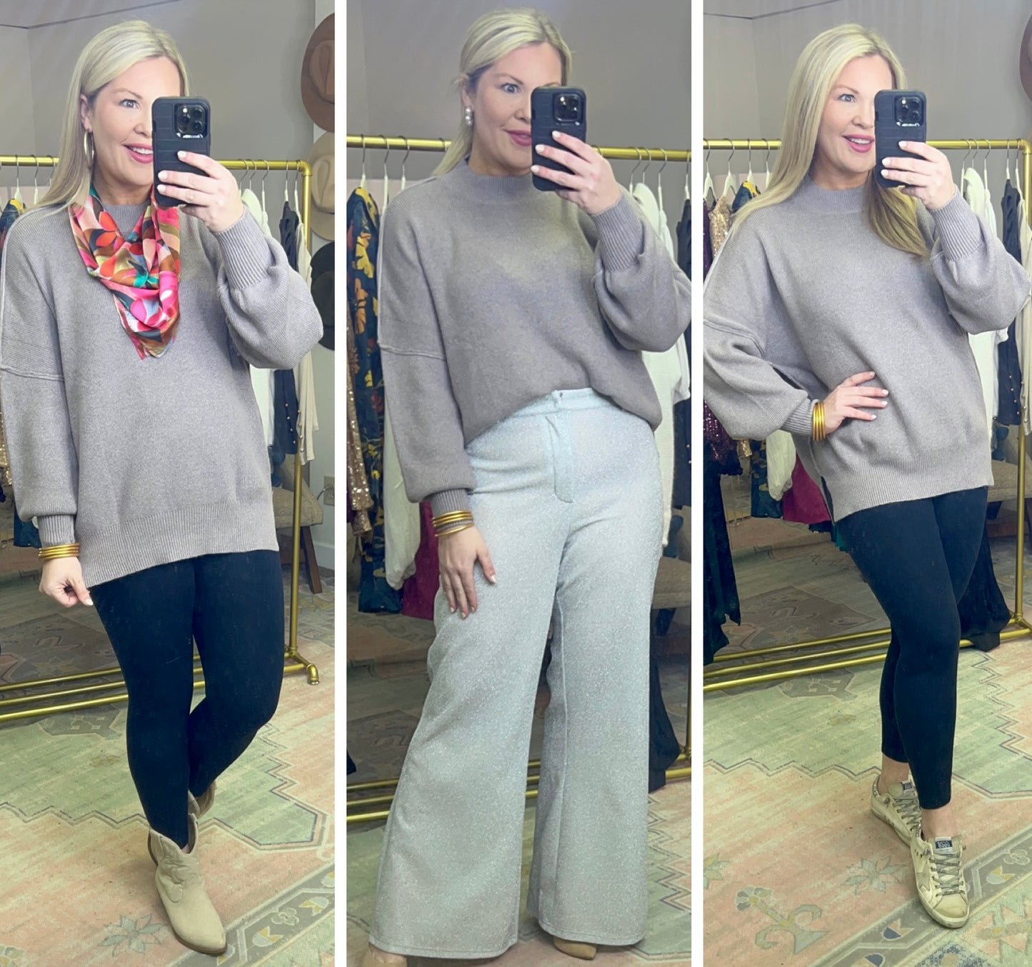 Ribbed Knit Slouchy Sweater