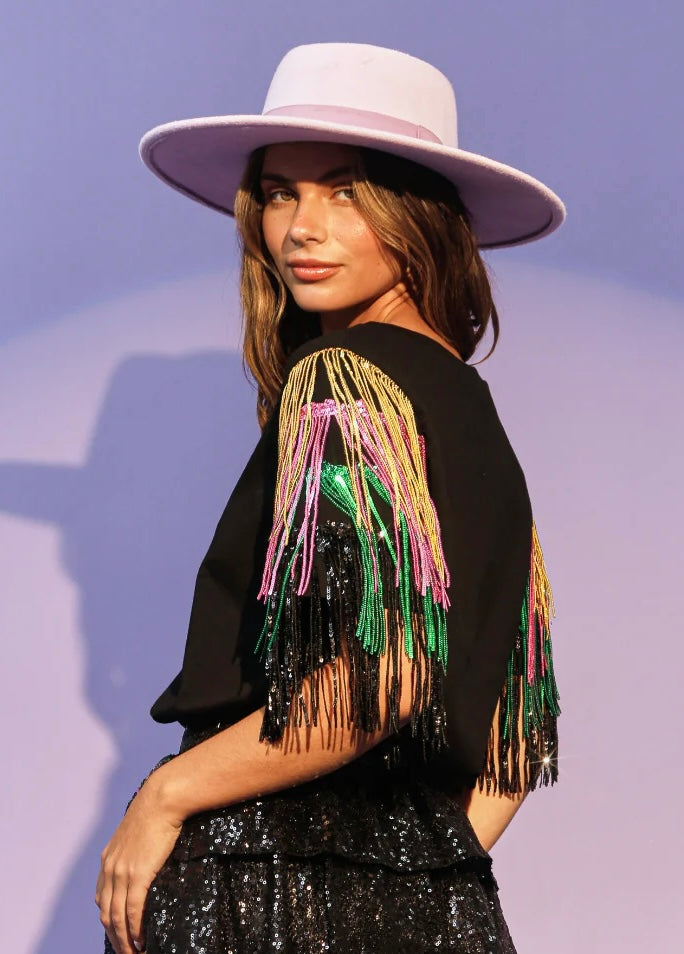 Mardi Gras Fringe Top