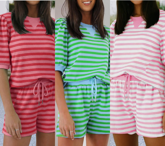 **MORE COLORS** Cozy Cure Puff Sleeve Short Set