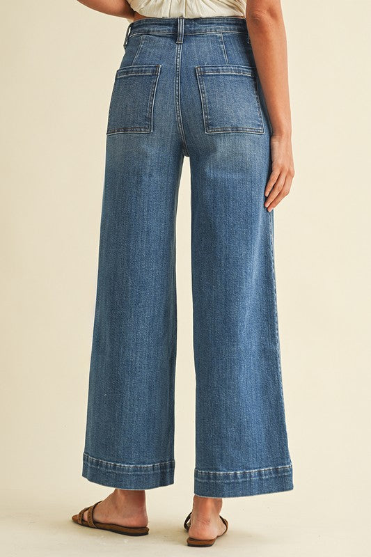 **MORE COLORS** Truth Be Told Pin Tuck Wide Leg Jeans