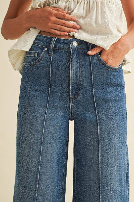 **MORE COLORS** Truth Be Told Pin Tuck Wide Leg Jeans