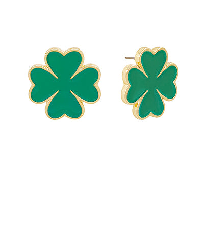Epoxy Clover Stud Earrings