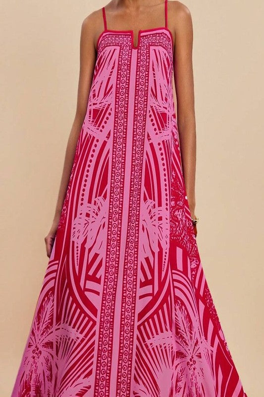 Island Oasis Print Maxi Dress