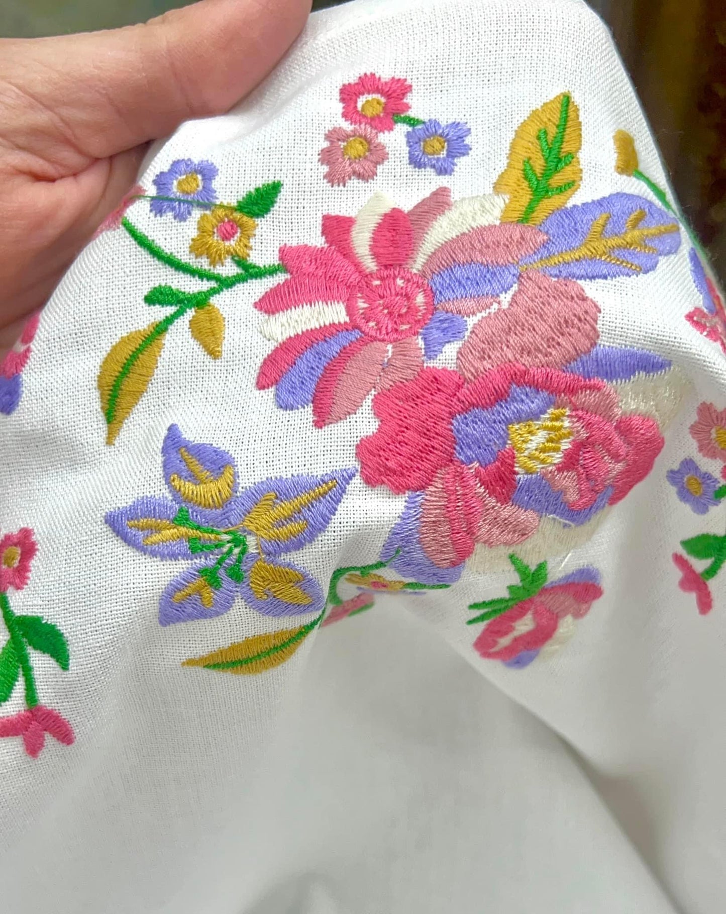 Simple Pleasures Linen Embroidered Fit and Flare Dress
