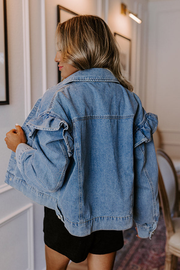 ✨DEAL OF THE DAY✨ City Slicker Ruffle Denim Jacket