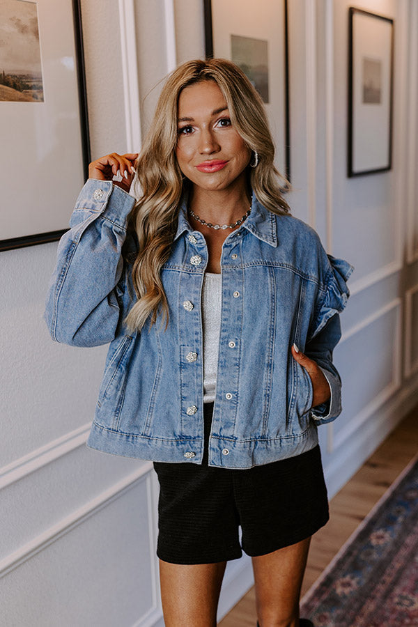 ✨DEAL OF THE DAY✨ City Slicker Ruffle Denim Jacket