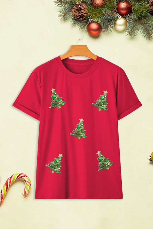 Oh Christmas Tree Sequin Tee