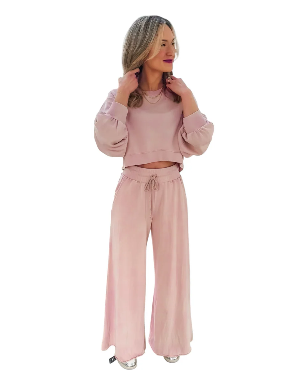 **MORE COLORS** Call Me Cozy Wide Leg Lounge Set