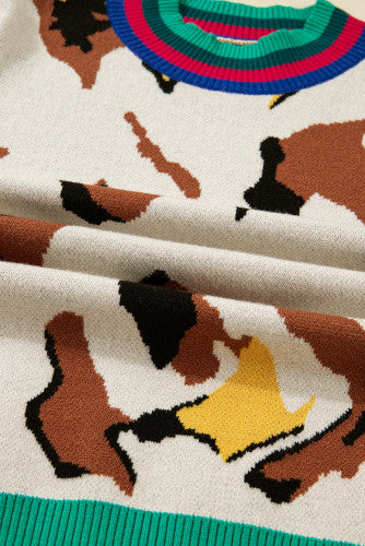 Playful Prowl Abstract Animal Print Sweater