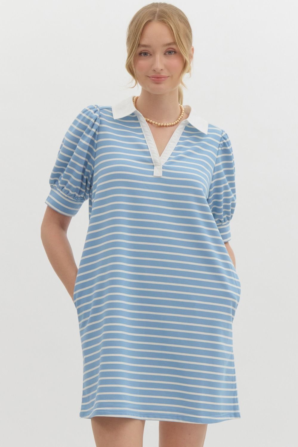 **MORE COLORS** Classic Cool Collar Shirt Dress