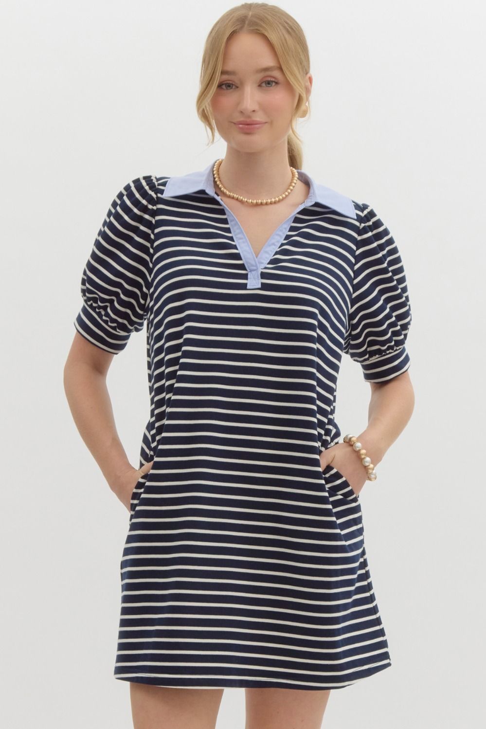 **MORE COLORS** Classic Cool Collar Shirt Dress