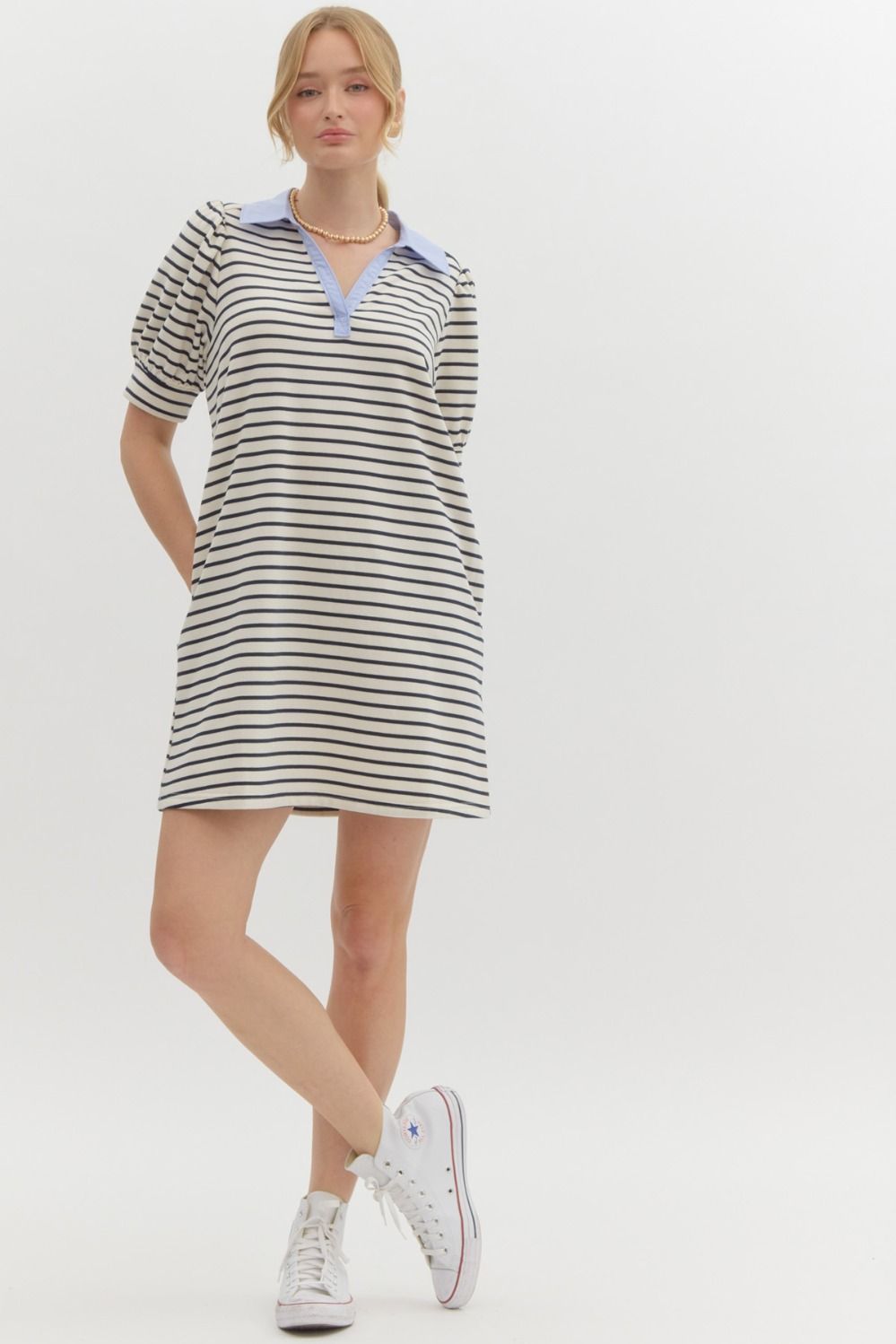**MORE COLORS** Classic Cool Collar Shirt Dress