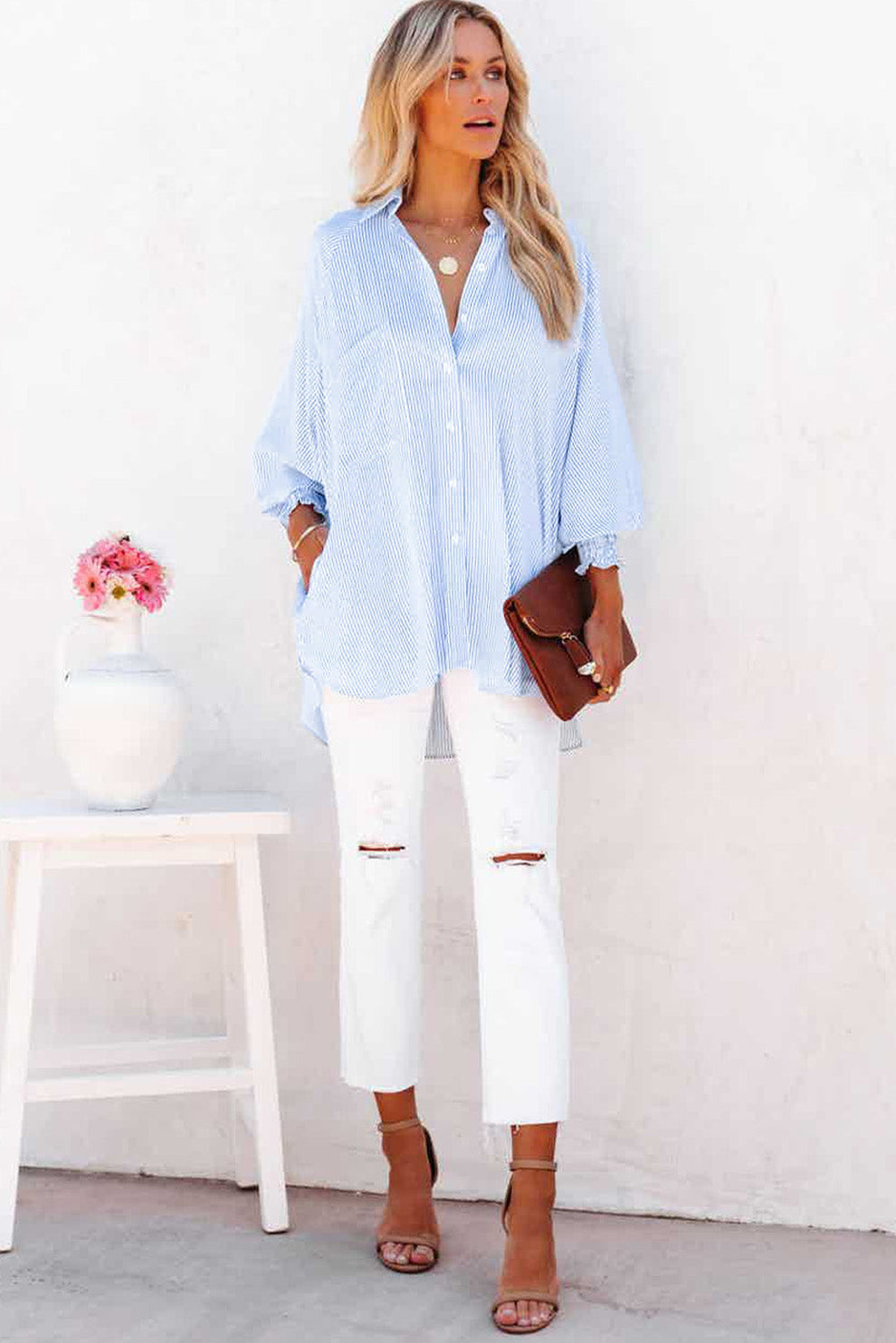 **MORE COLORS** Easygoing Gal Smock Sleeve Button Down Tunic