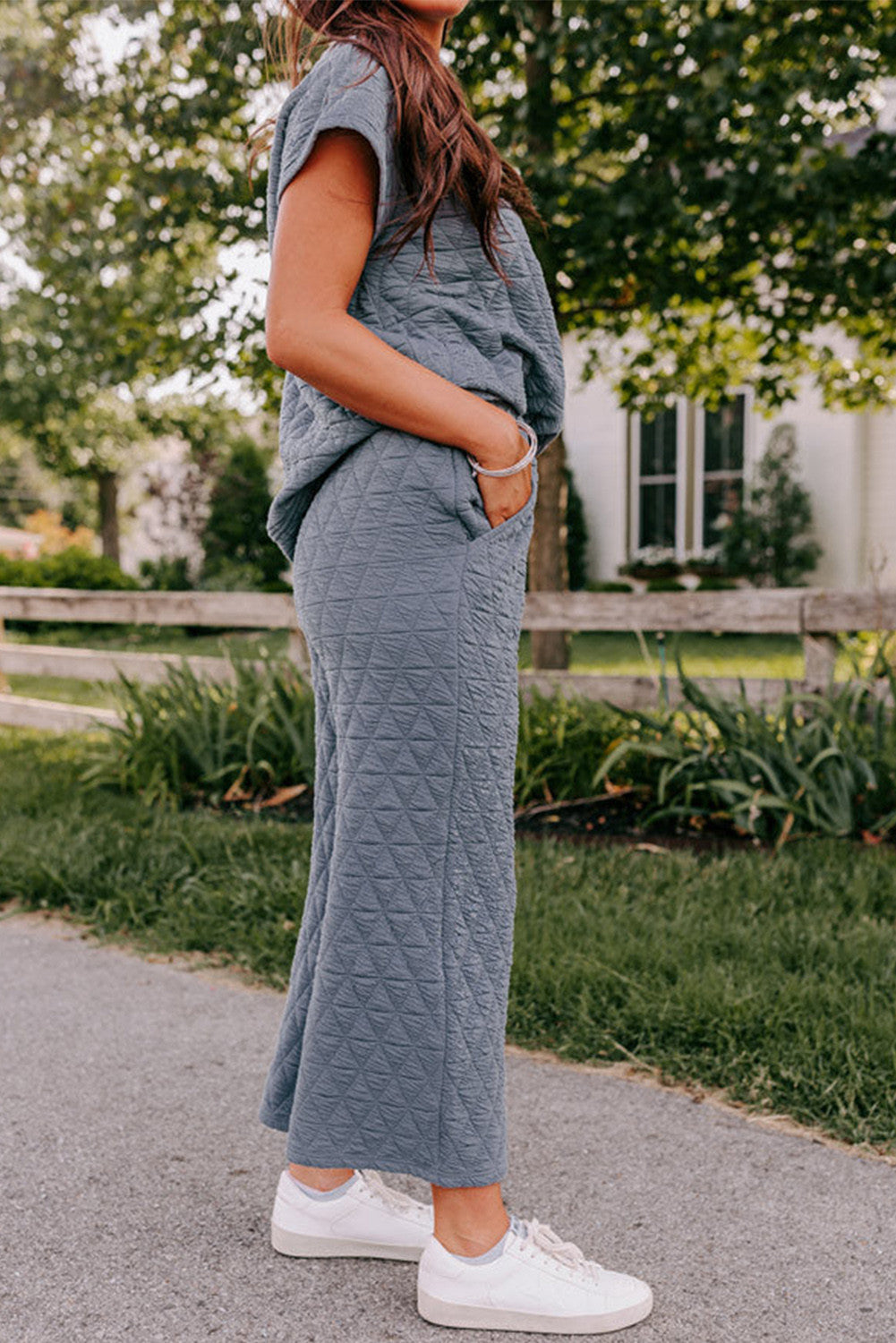 **MORE COLORS** Quilted Cropped Pant Lounge Set