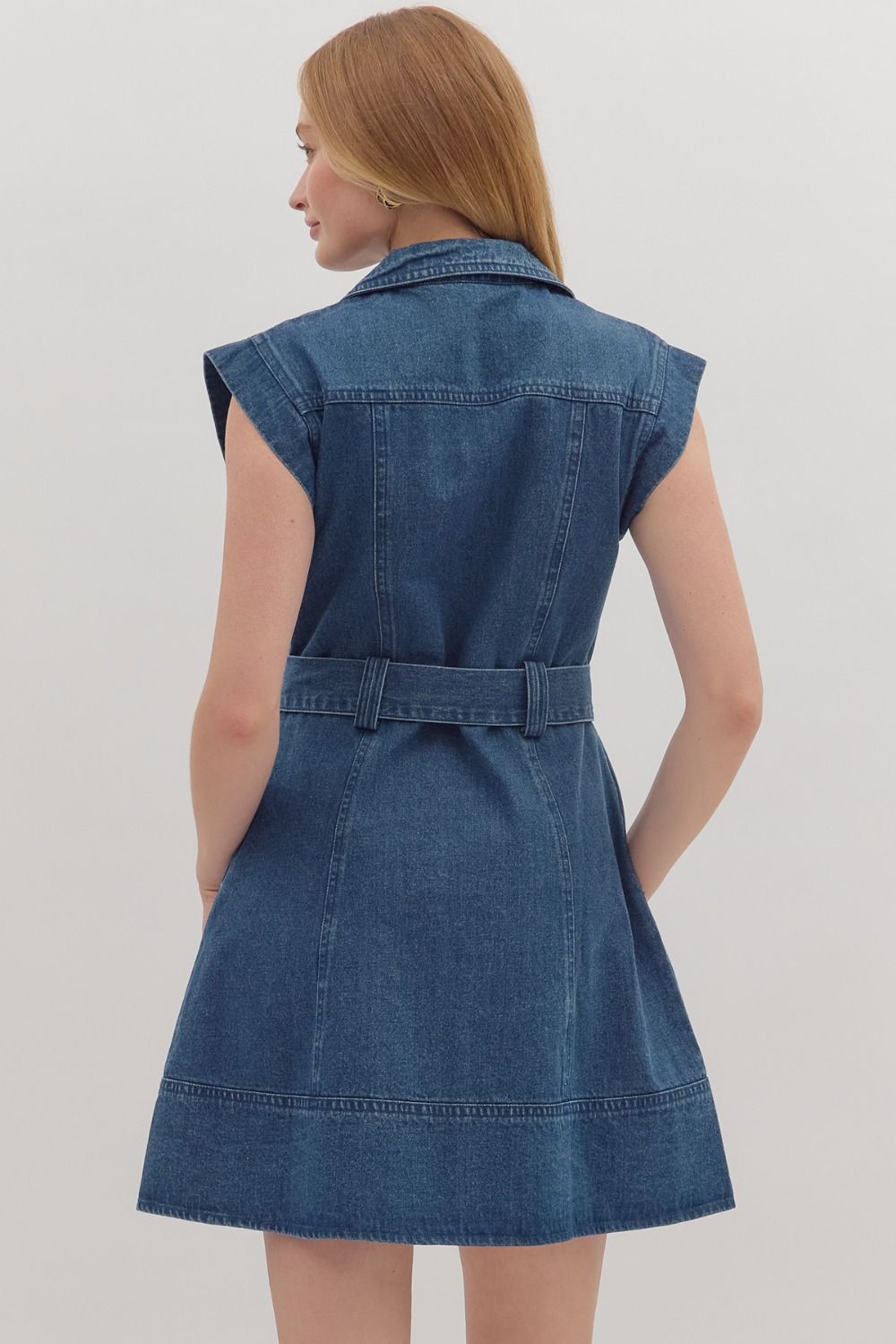 Dream in Denim Belted Shirt Dress