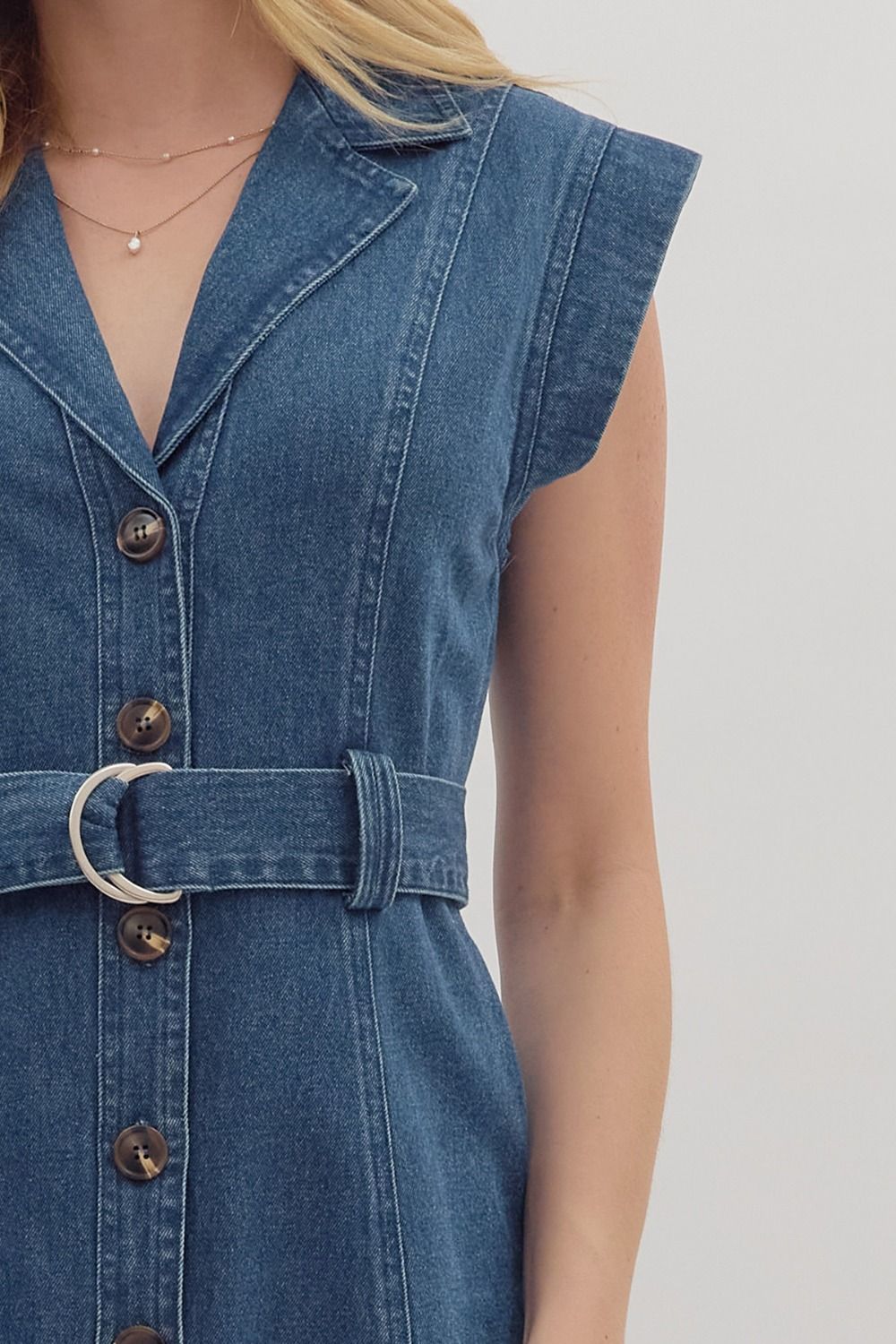 Dream in Denim Belted Shirt Dress