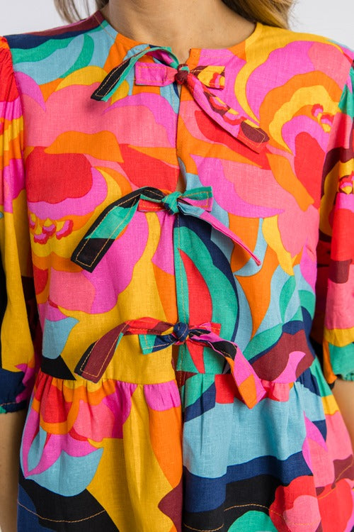 Where There’s Love Printed Bow Blouse