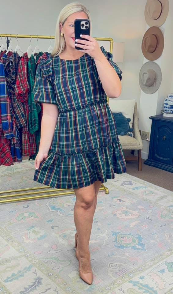 Tartan Plaid Ruffle Dress