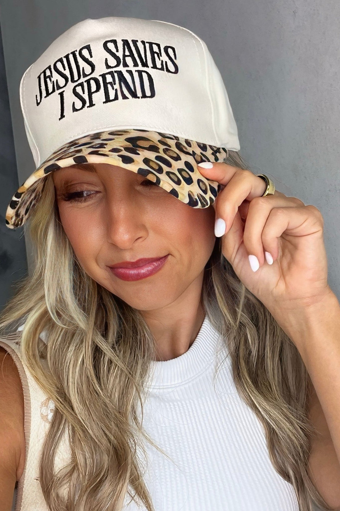 Jesus Saves I Spend Canvas Hat