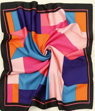 Block Party Multicolor Silk Neck Scarf