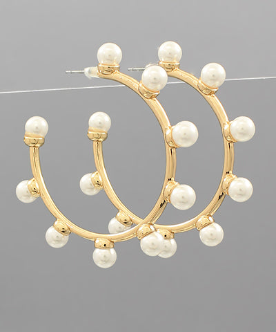 Give It A Pearl Hoop Earrings