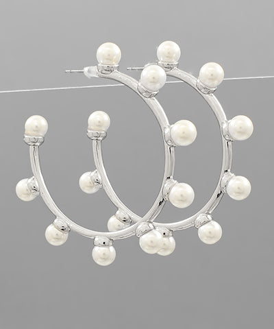 Give It A Pearl Hoop Earrings