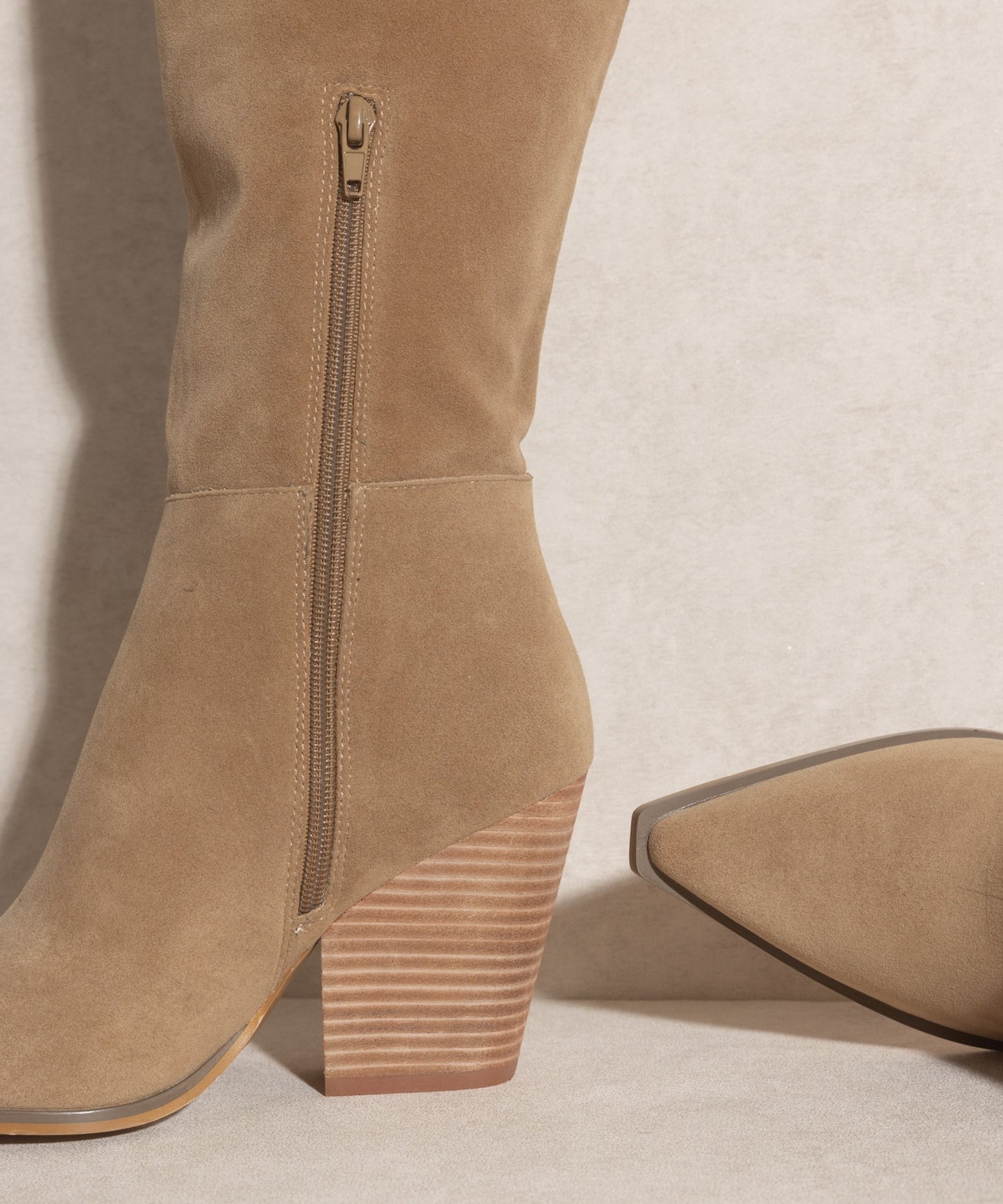 Capsule Camel Knee High Western Boots