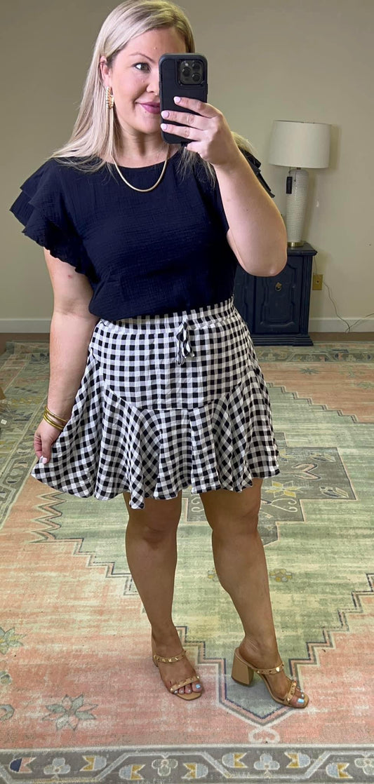 Ruffle Gauze Top