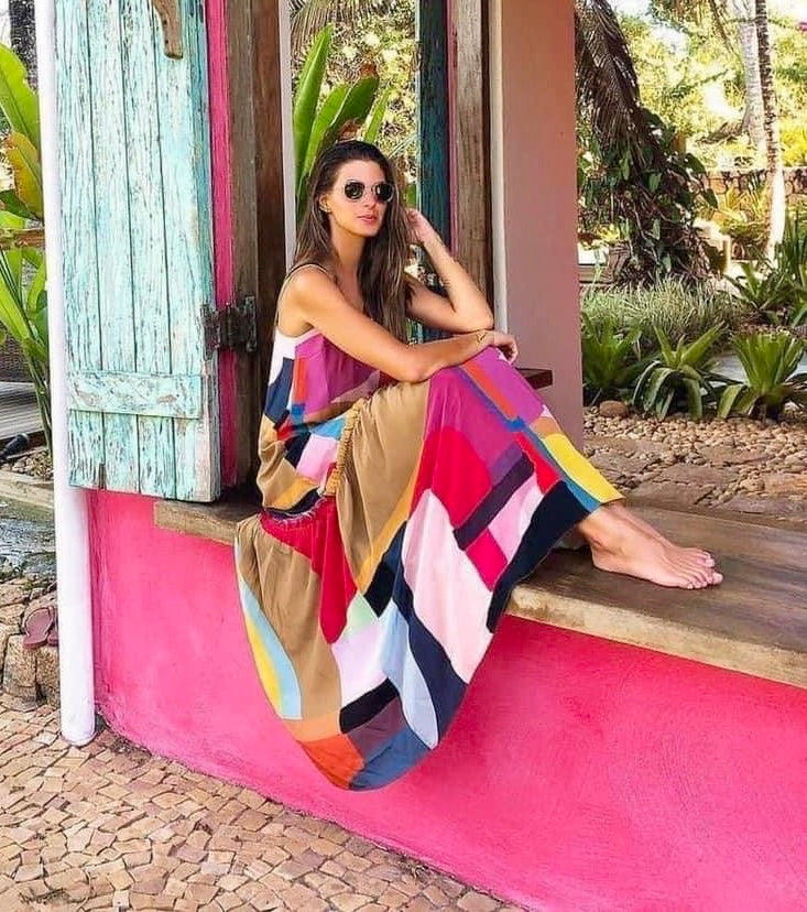 ✨RESTOCK✨ Made for Magic Color Block Ruffle Maxi Dress