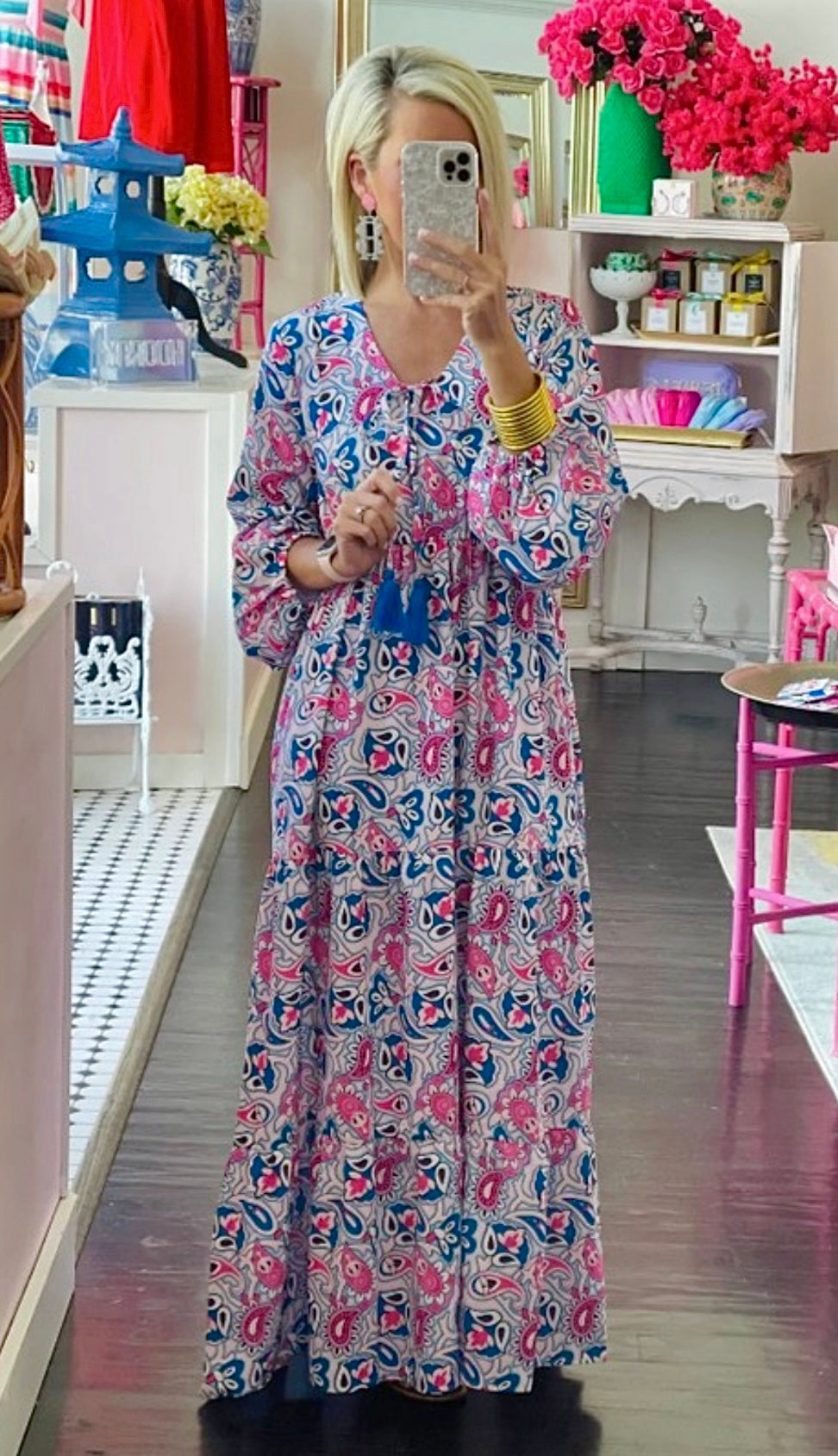 First Pick Printed Tiered Maxi Dress