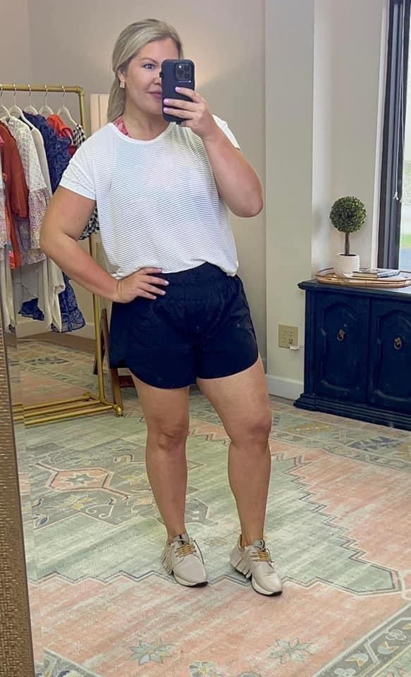 Fit And Fab Smocked Waist Athletic Shorts