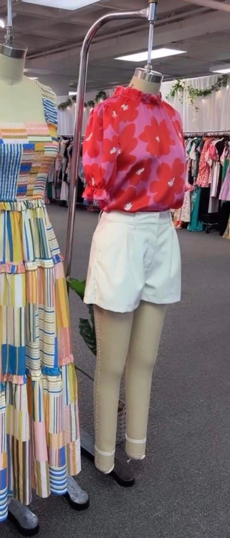 Floral Print Ruffle Blouse