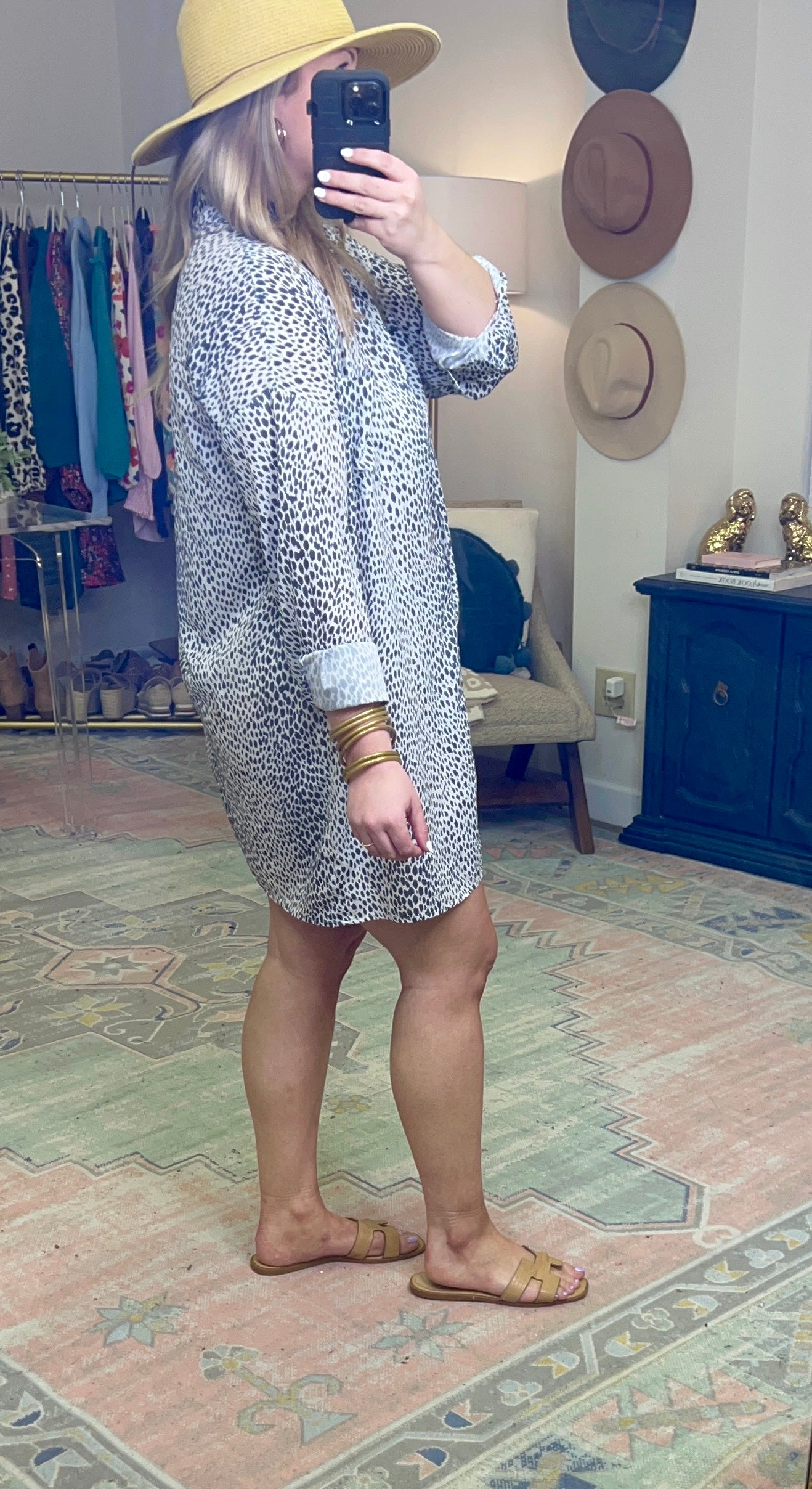 Animal Instinct Printed Button Down Tunic