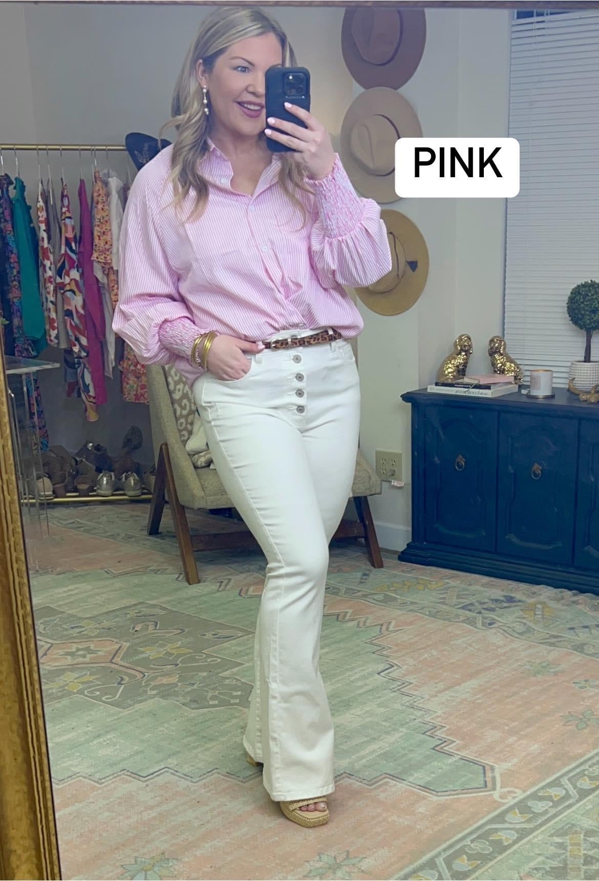 **MORE COLORS** Easygoing Gal Smock Sleeve Button Down Tunic