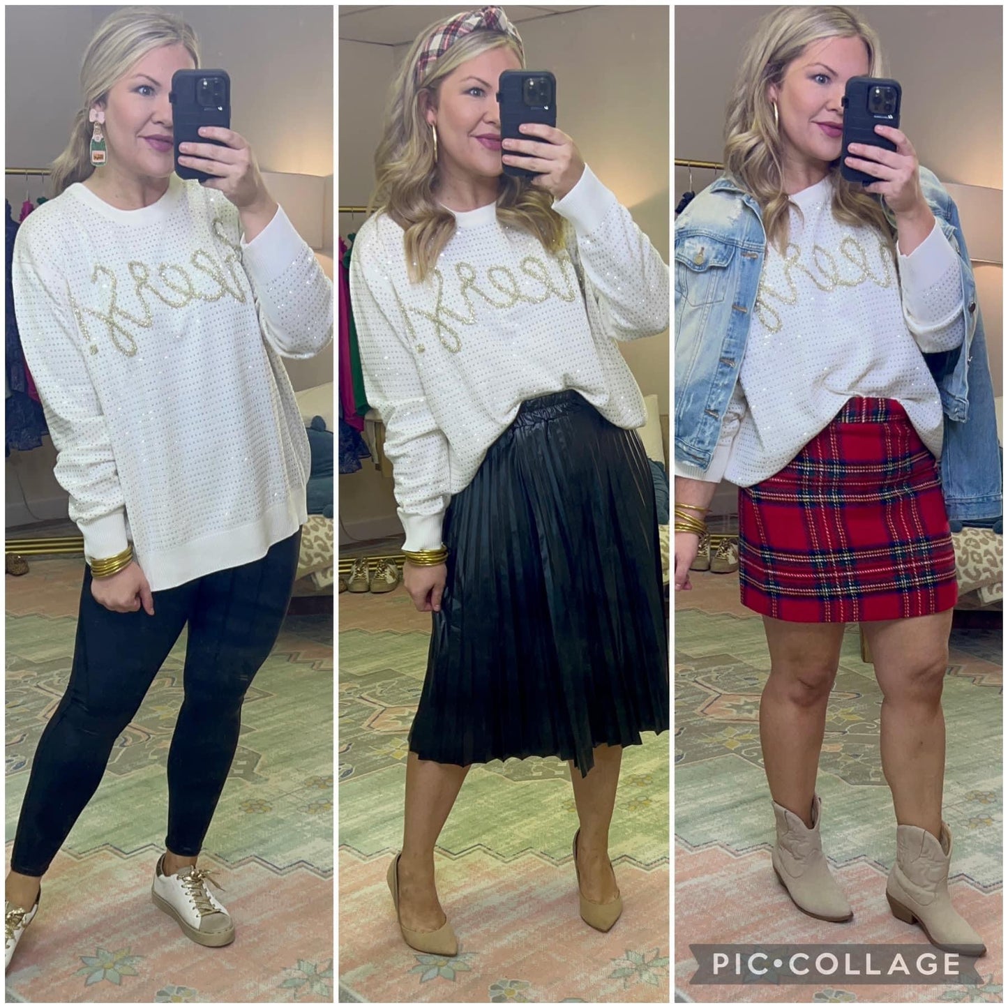 **MORE COLORS** Puff Script Cheers Sweater