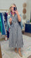 Nice Girl Belted Stripe Midi Dress