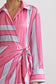 Colorblock Stripe Wrap Dress